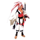 A one-armed, female samurai staring angrily at the viewer.